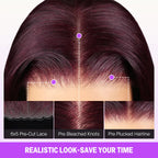 Lace Frontal Plum Body Wave Glueless Wig with Natural Hairline