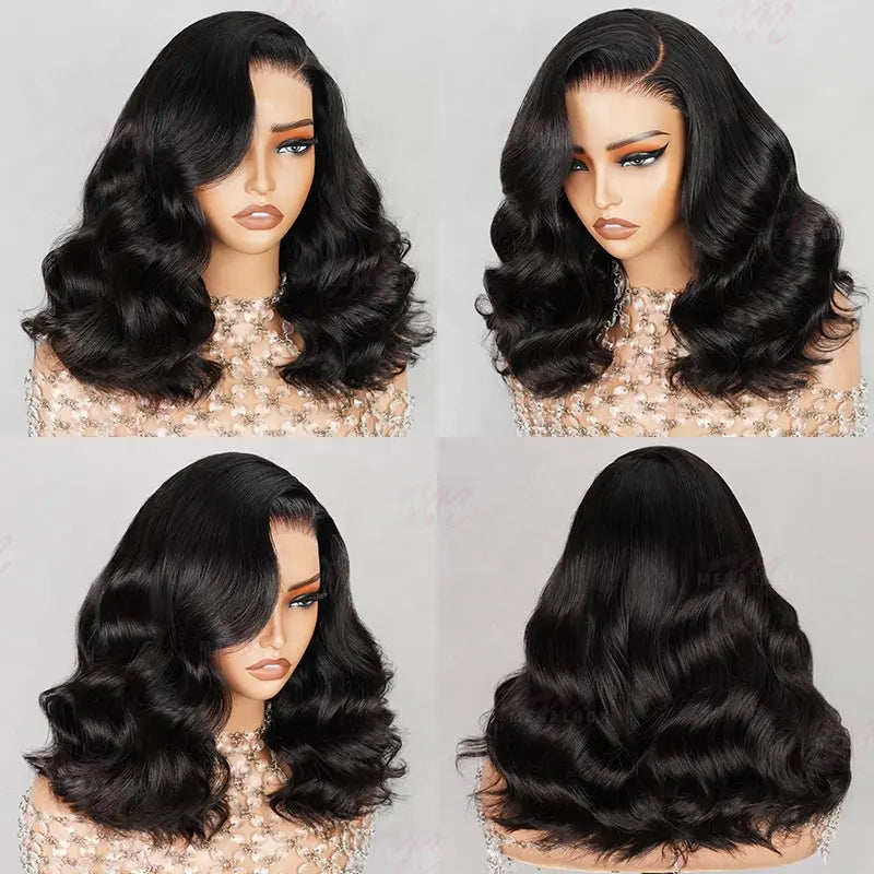 Body Wave Pre-cut Short Hair Glueless Wig